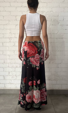 Hemant And Nandita | Maaz Viscose Satin Lycra Long Skirt | Black