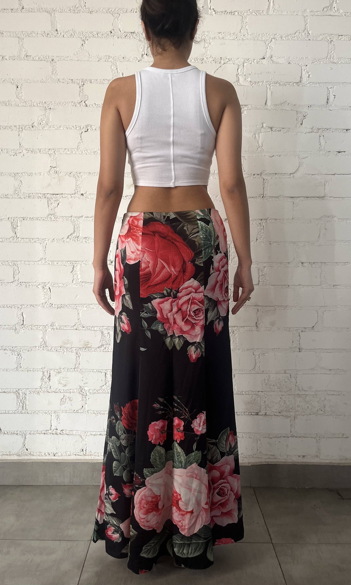 Hemant And Nandita | Maaz Viscose Satin Lycra Long Skirt | Black