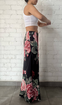 Hemant And Nandita | Maaz Viscose Satin Lycra Long Skirt | Black