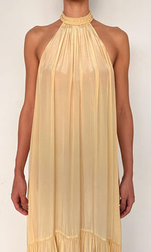 Womens | Nain Viscose Natural Crepe Long Dress | Yellow