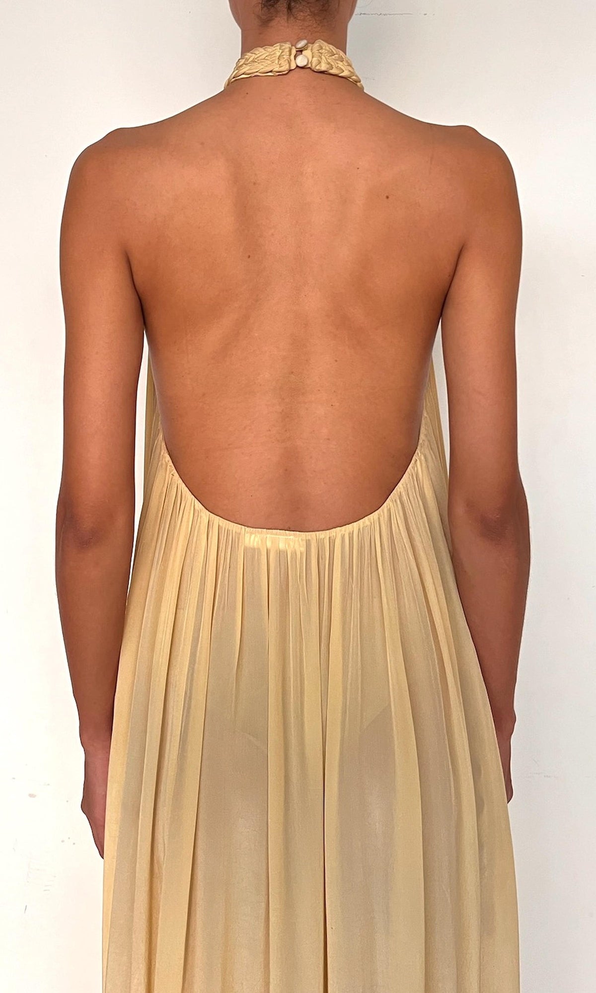 Womens | Nain Viscose Natural Crepe Long Dress | Yellow