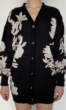 Hemant And Nandita | Niru Jacquard Cotton Short Cardigan | Black Multi