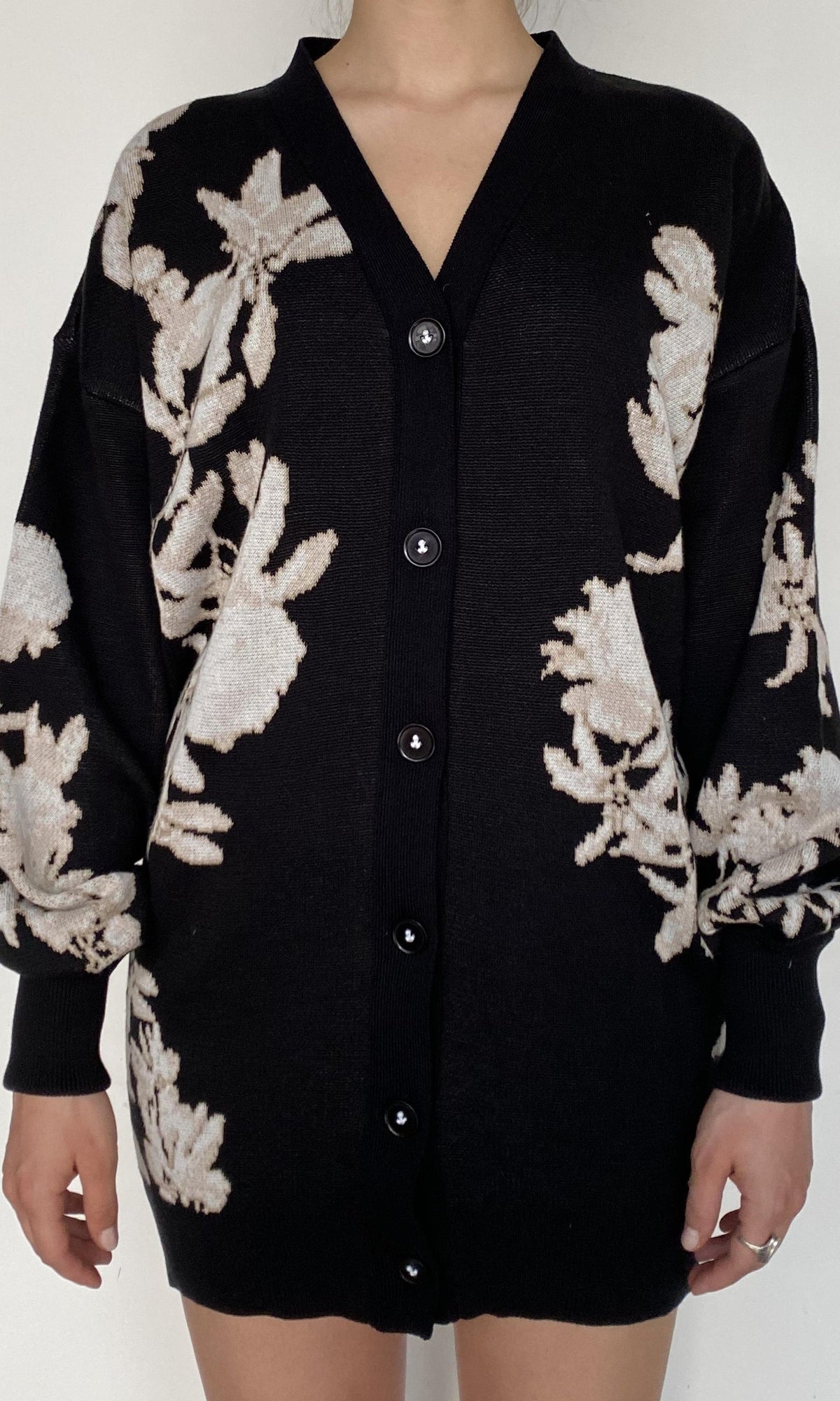 Hemant And Nandita | Niru Jacquard Cotton Short Cardigan | Black Multi