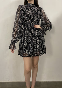 Orah Short Dress | Black/White