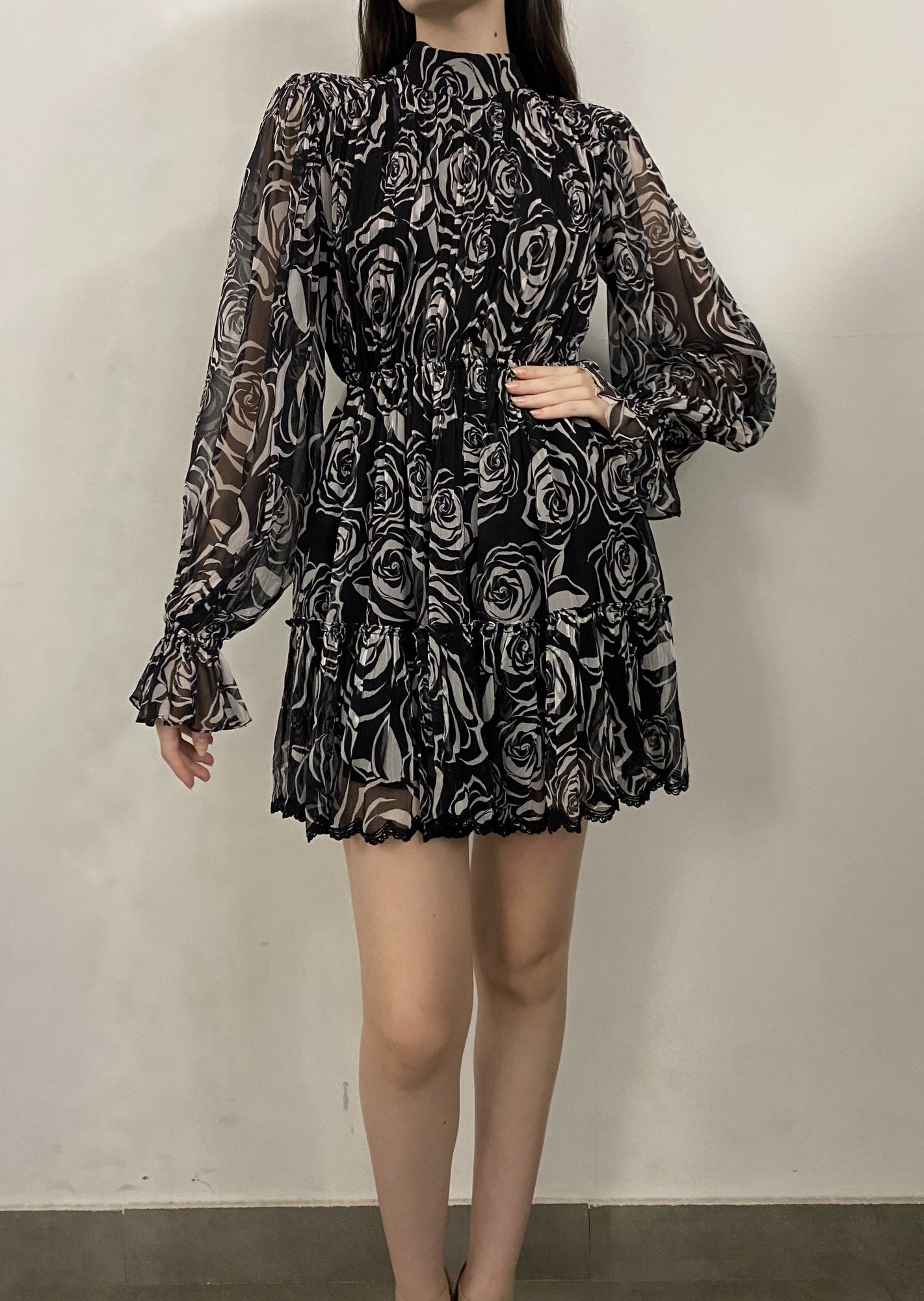 Orah Short Dress | Black/White