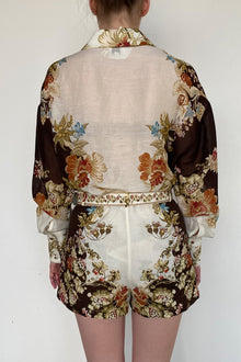 Shorts With Buckle Belt | Brown Mix