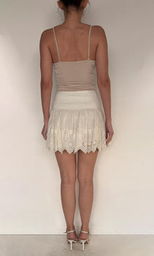 Hemant And Nandita | Ruby Cotton Schiffli Short Skirt | White