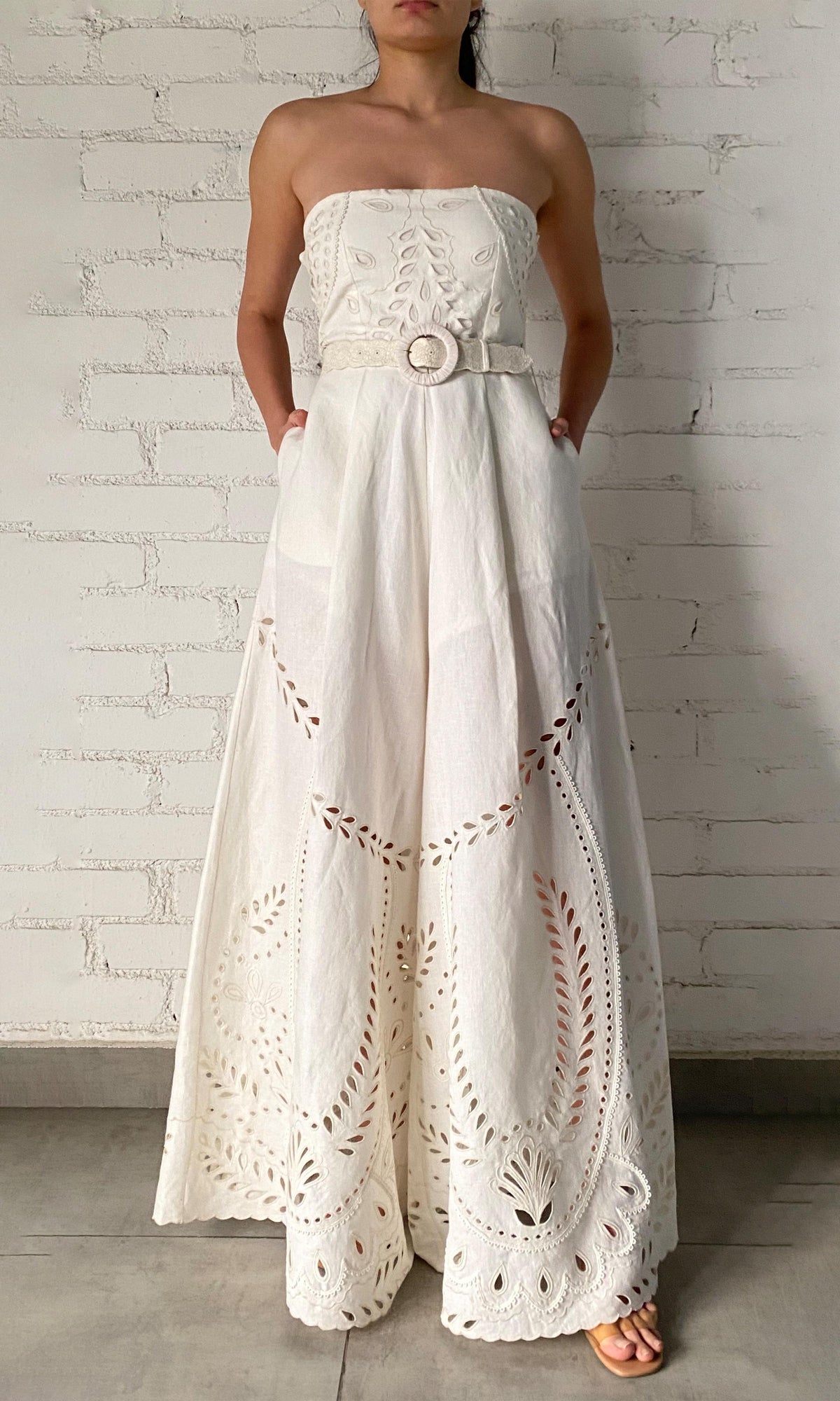 Hemant And Nandita | Runa Cotton Long Dress | White