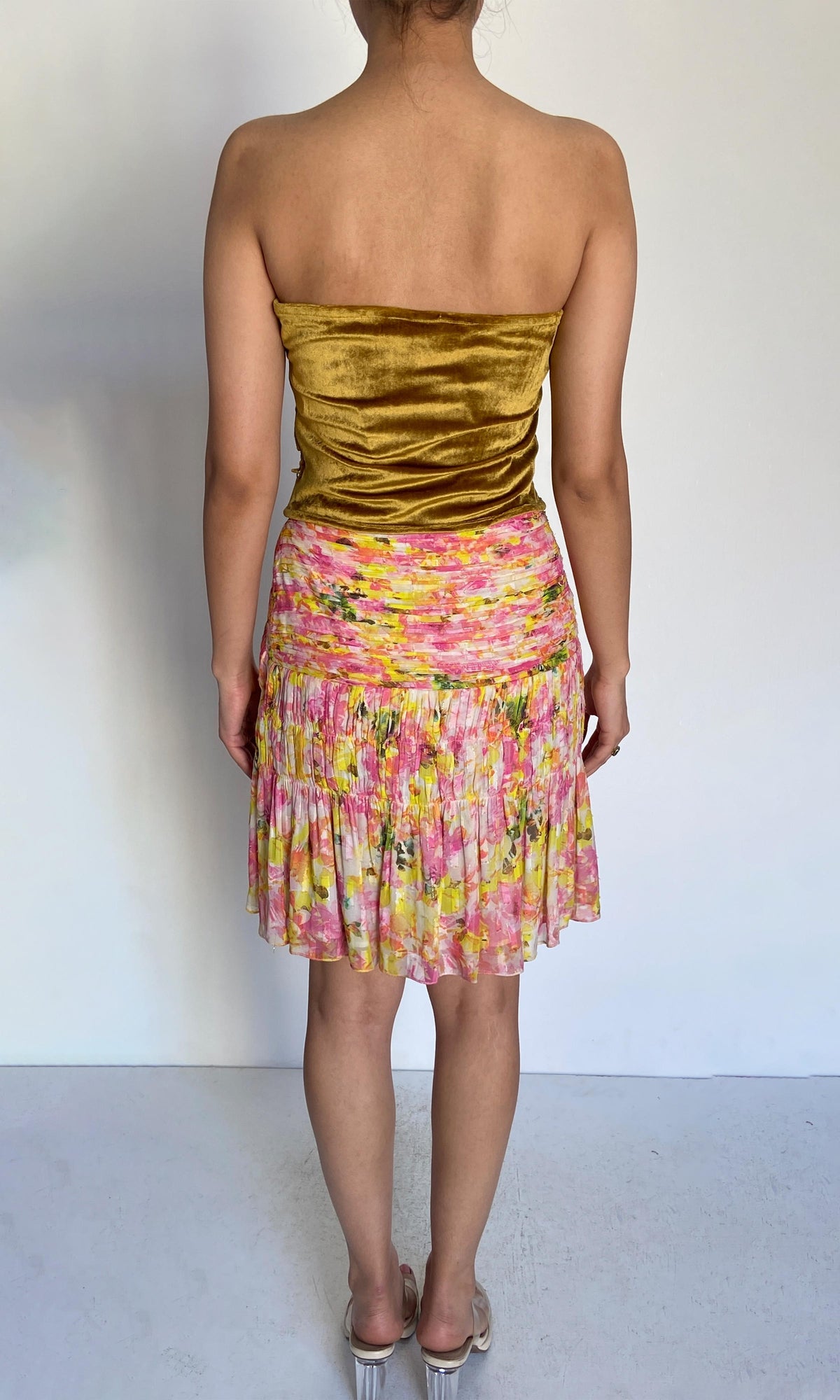 Hemant And Nandita | Sehr Brasso Velvet Top | Mustard