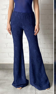 Hemant And Nandita | Tiya Viscose Georgette Jacquard Pants | Navy