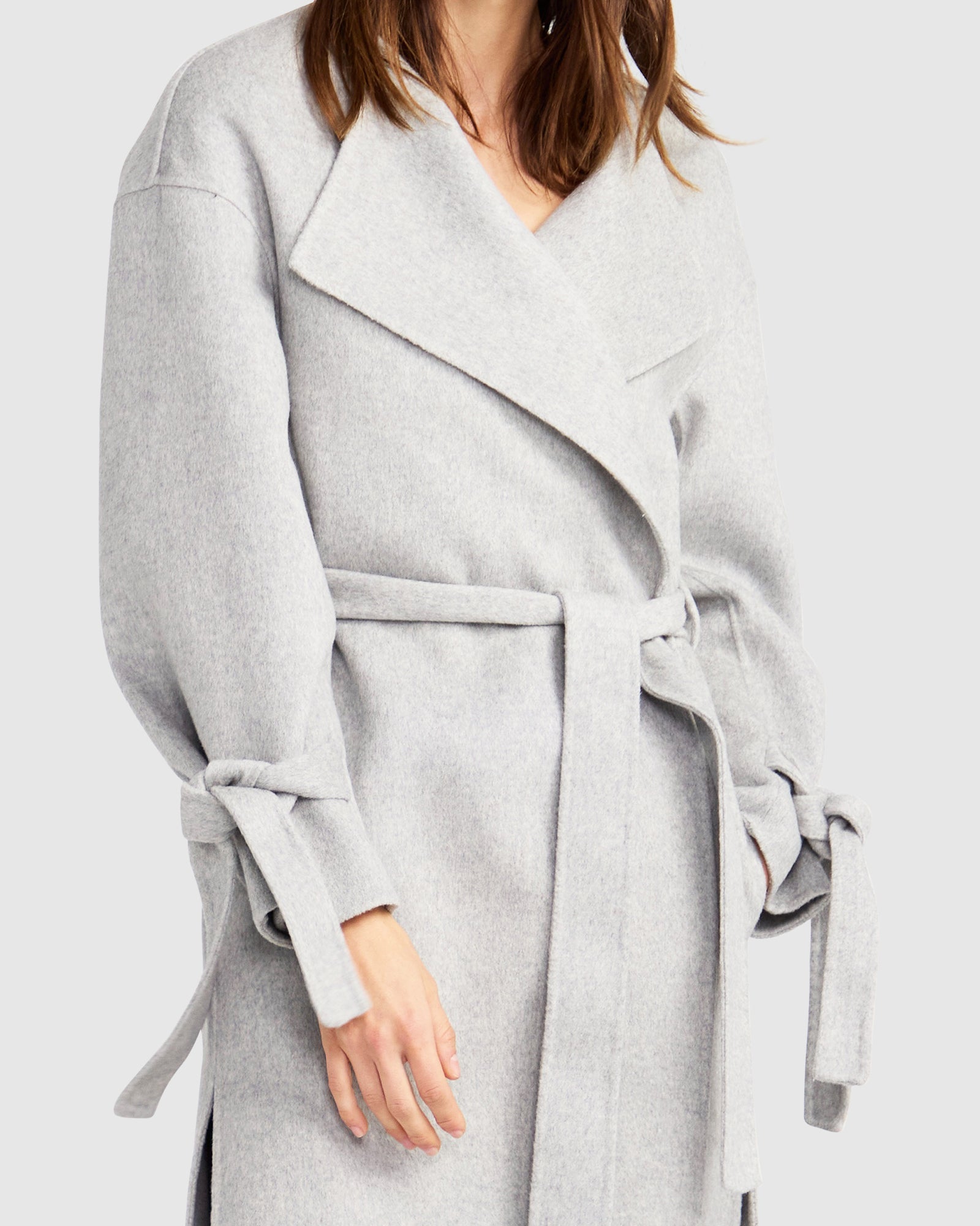 Head Over Heels Collarless Robe Coat | Women | Grey Marle