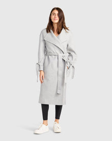 Head Over Heels Collarless Robe Coat | Women | Grey Marle