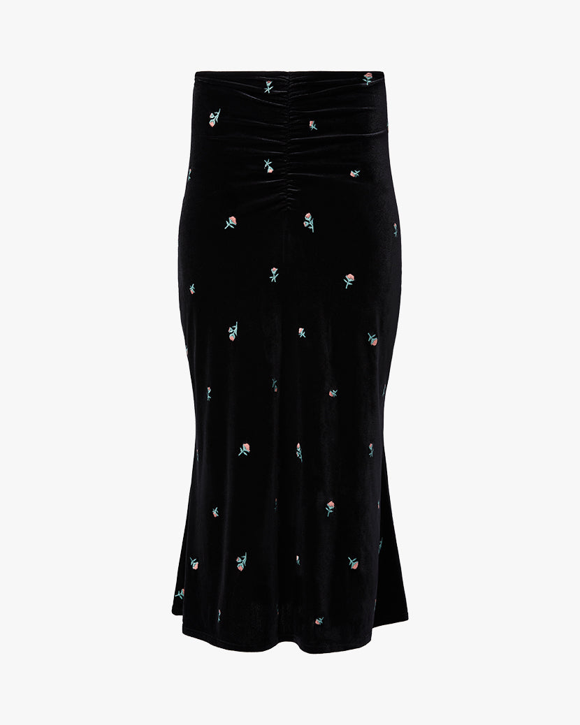 Ruched Midi Skirt | Black