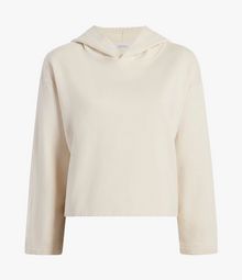 Another Tomorrow Cropped Hoodie in Parchment – Cotton Women's Top