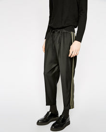 Elasticated Waist Trousers | Men | Black