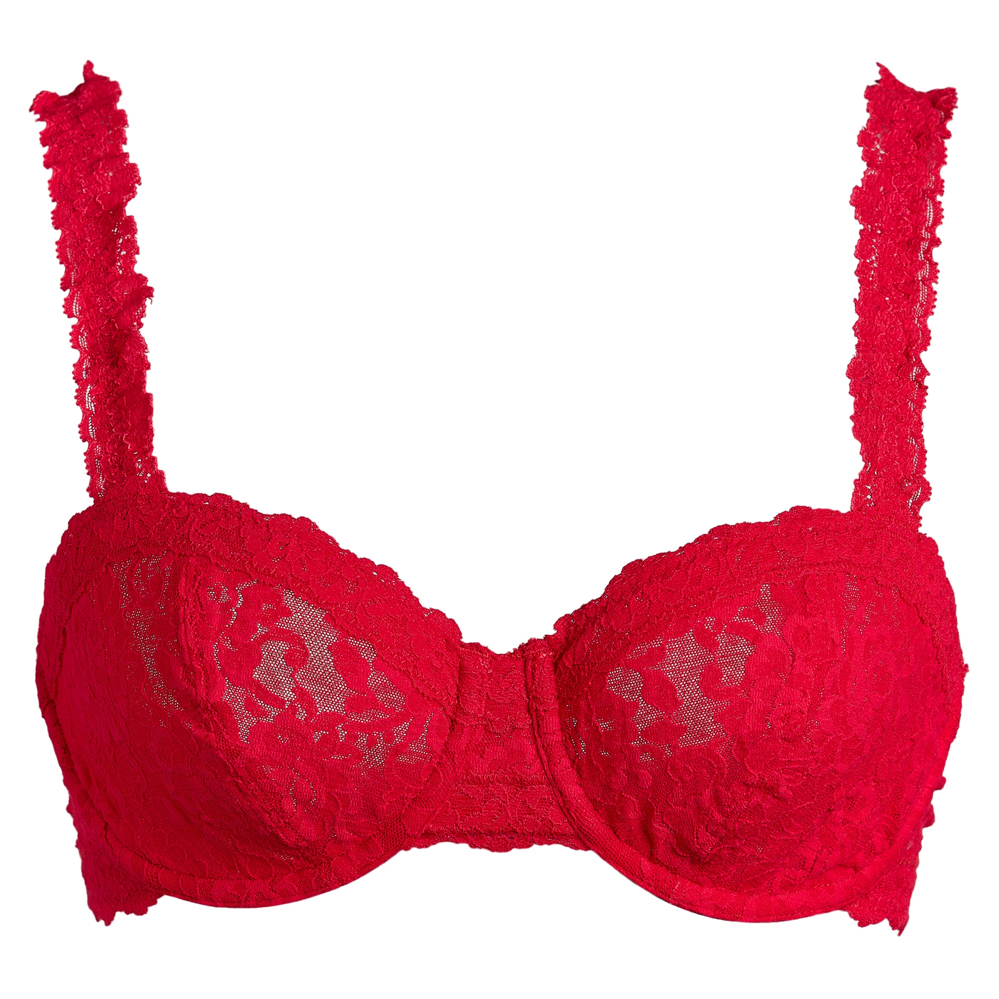 Signature Lace Balconette Bra | Red