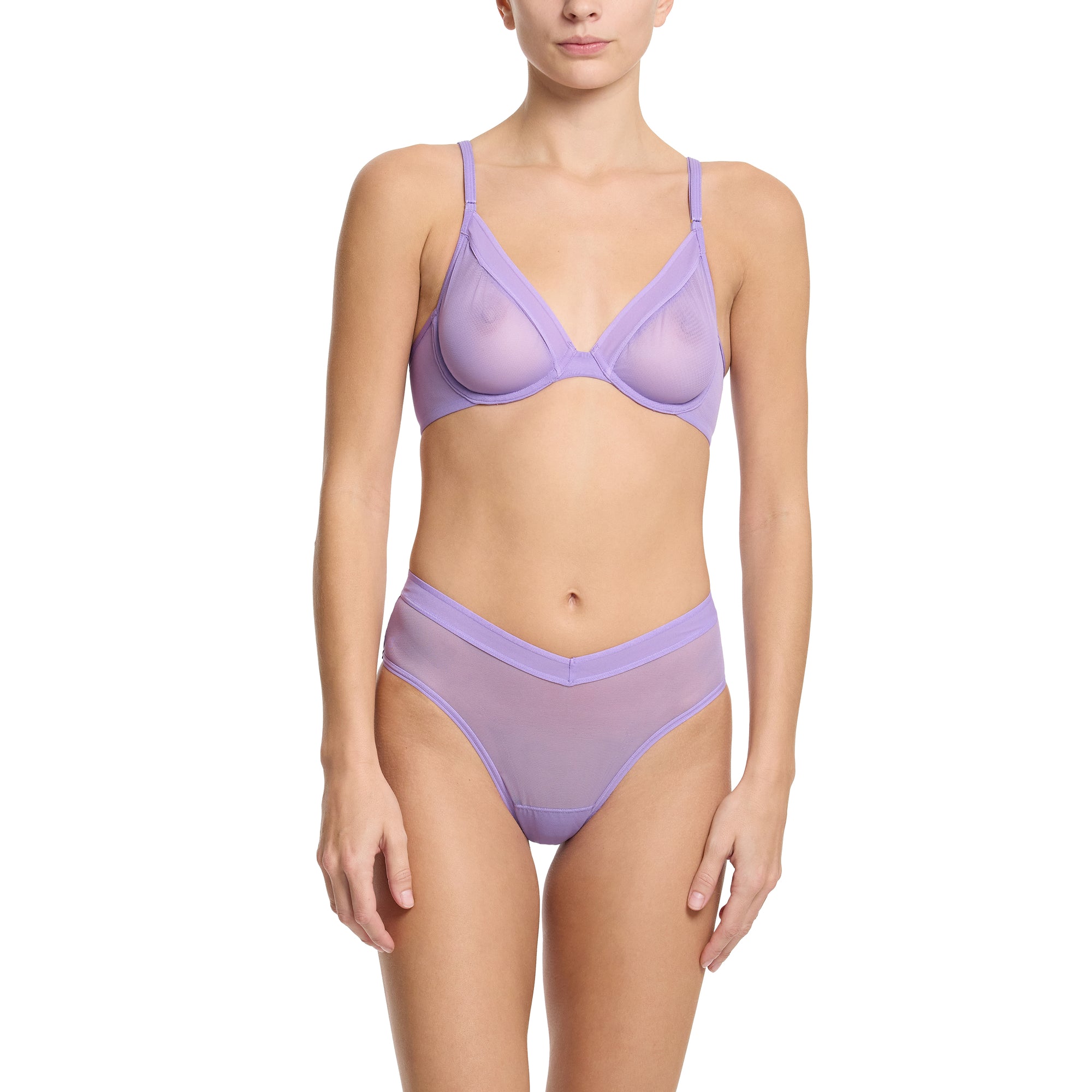 Unlined Mesh Underwire Bra | Grape Juice (Purple)