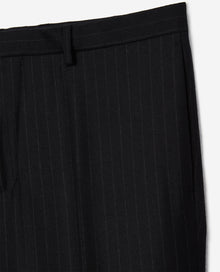 Wool Suit Trousers With White Stripes | Men | Black