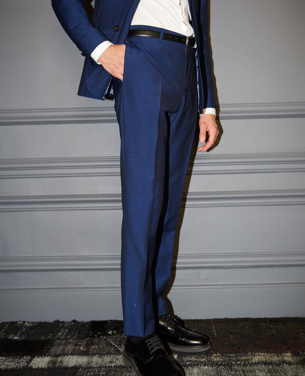 Navy Wool Suit Pants | Men | Blue