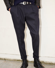 Midnight Blue Slim Fit Trousers With Chain | Men | Navy