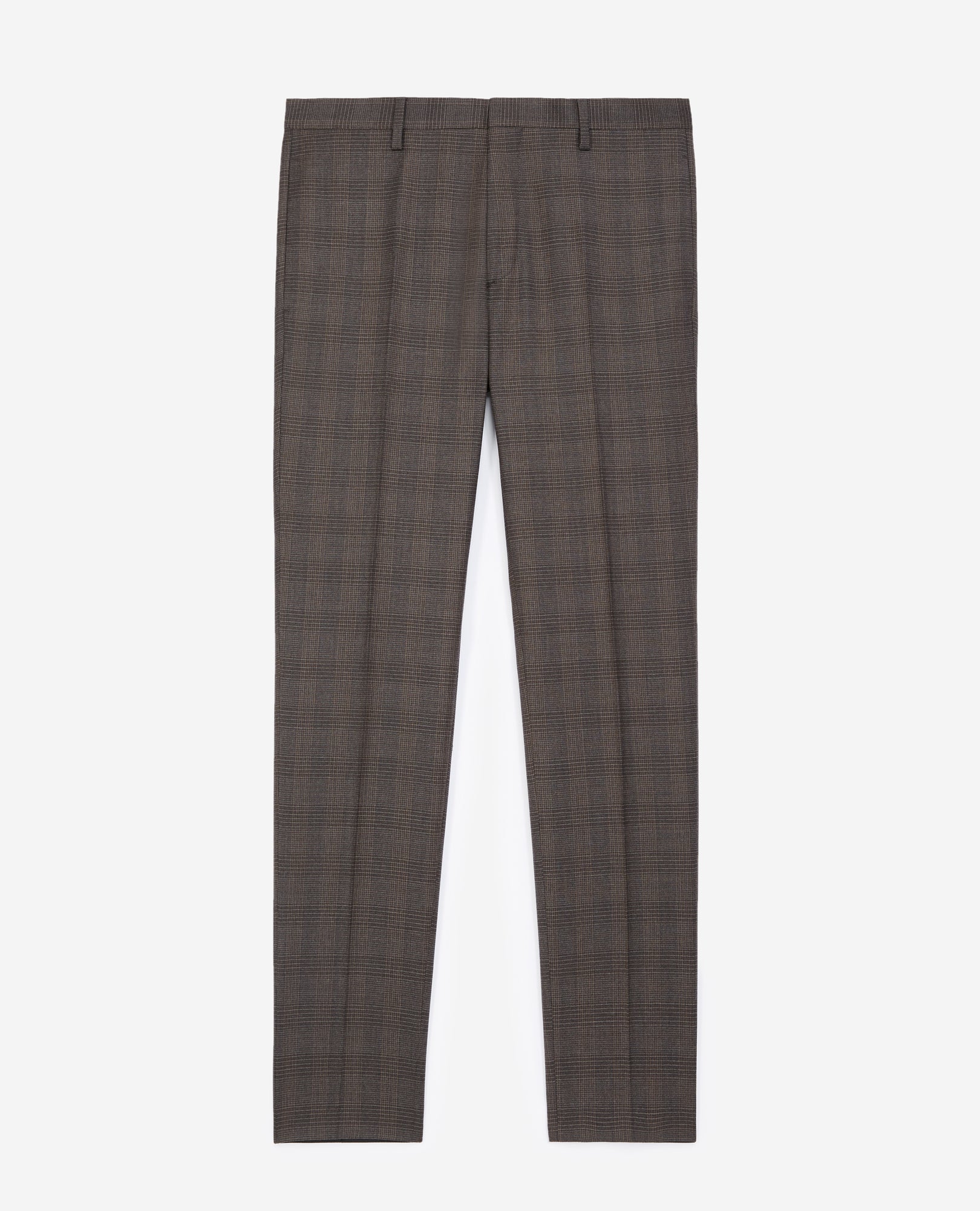 Gray Wool Check Suit Pants | Men | Dark Grey