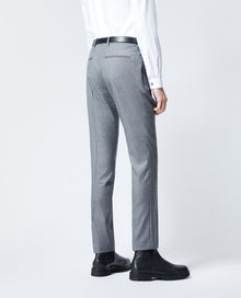 Gray Patterned Suit Pants In Wool | Men | Grey