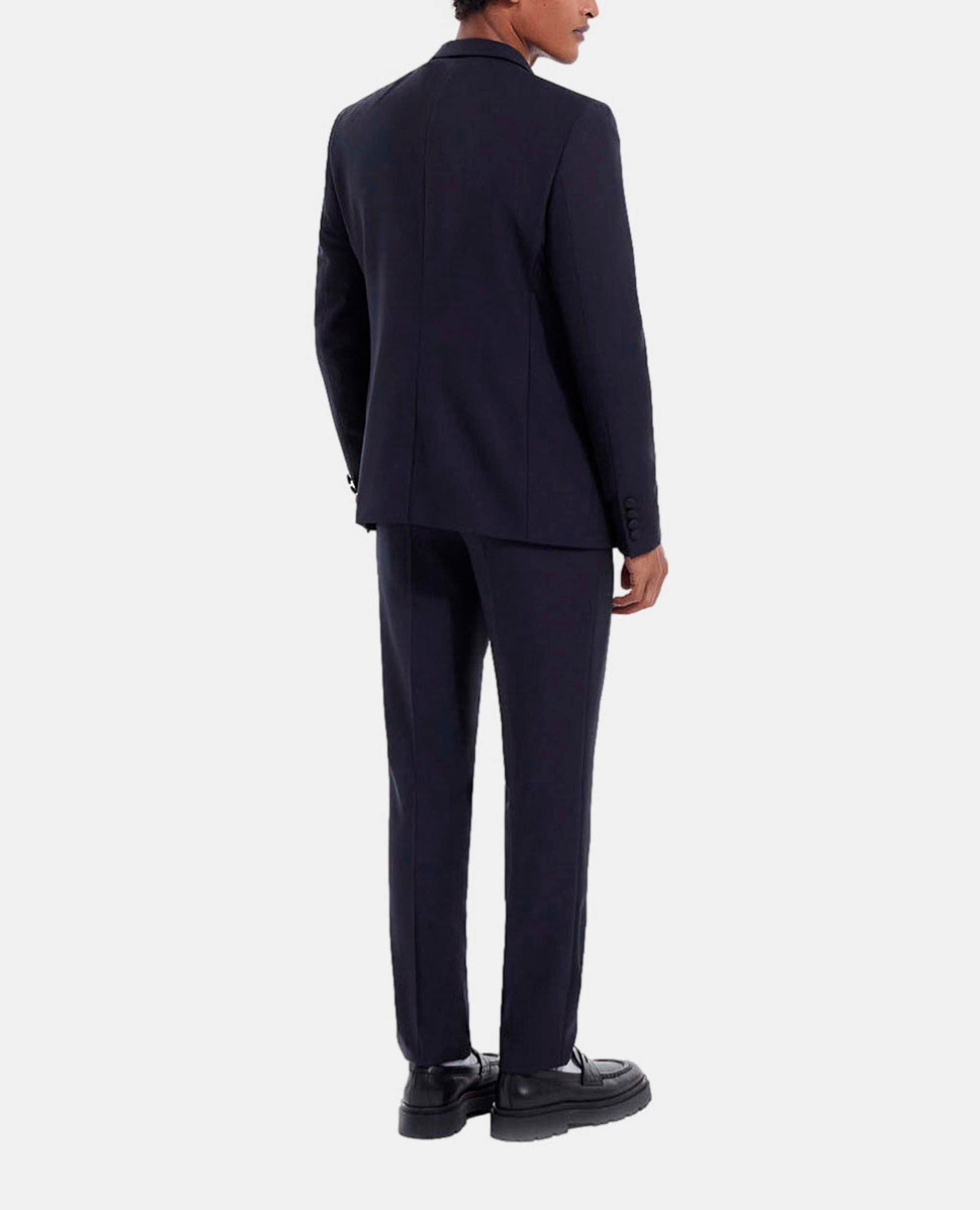 Midnight Blue Wool Suit Pants With Creases | Men | Navy