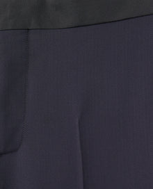 Midnight Blue Wool Suit Pants With Creases | Men | Navy