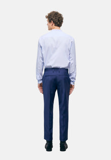 Wool Suit Pants With Check Motif | Men | Navy