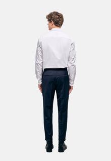 Blue Wool Suit Pants | Men | Navy x White