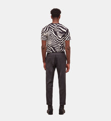 Houndstooth Wool Suit Pants | Men | Black Grey