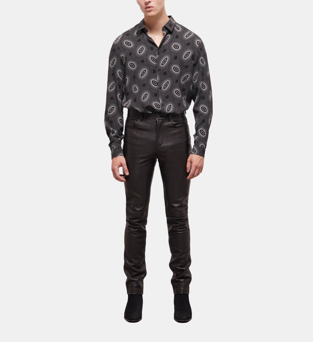 Leather Slim-Fit Pants | Men | Black