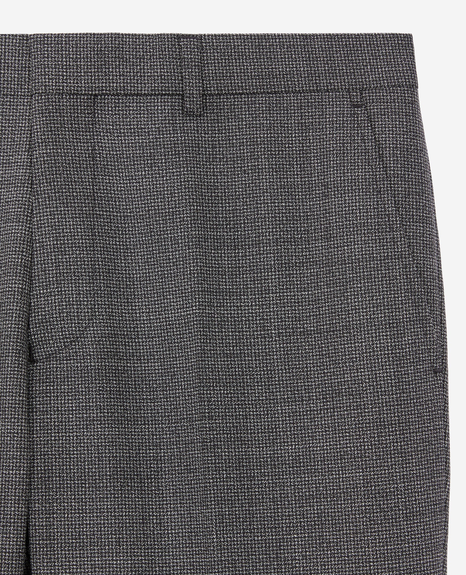 Micro-Pattern Wool Suit Trousers | Men | Black x Ecru