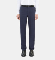 Prince Of Wales Wool Suit Trousers | Men | Navy Blue