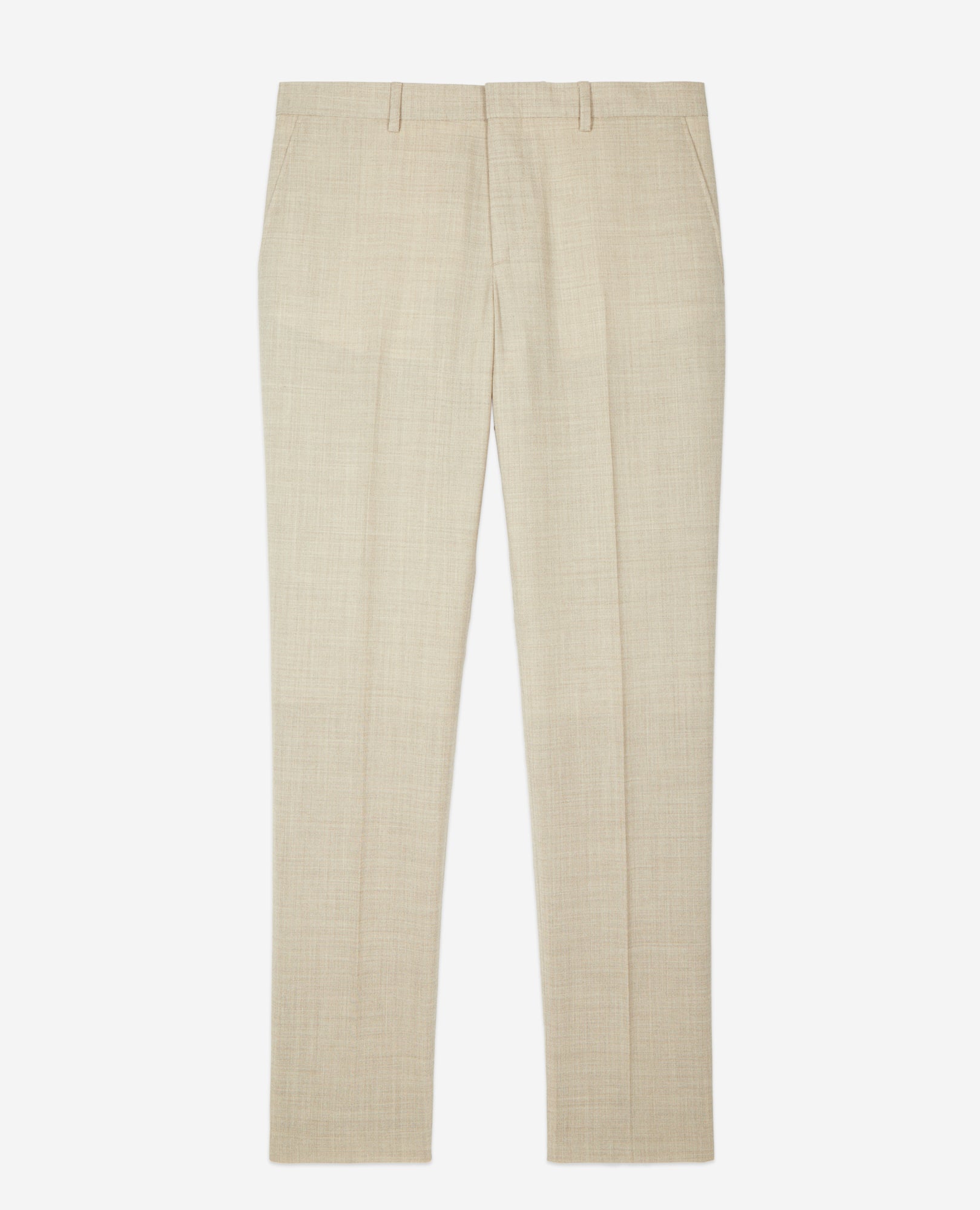 Wool Fitted Suit Trousers | Men | Beige