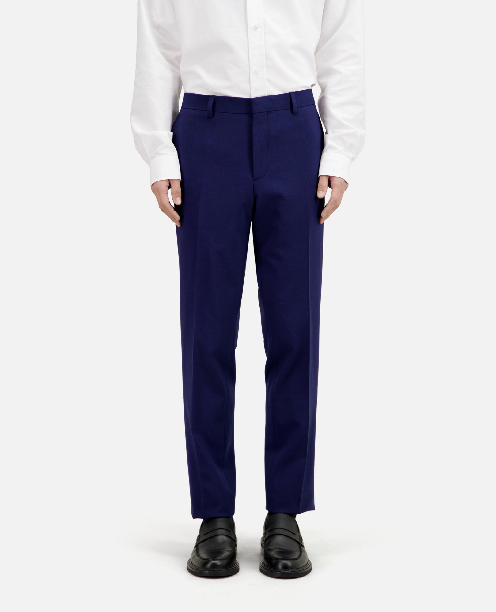 Bright Wool Suit Trousers | Men | Dark Blue