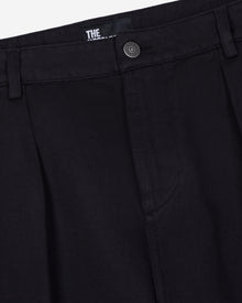 Cotton And Linen Trousers With Pleats | Men | Black