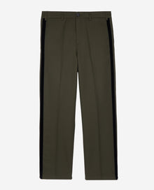 Wool Blend Wide-Leg Trousers | Men | Khaki