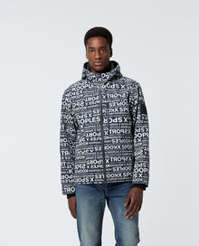 Hooded Parka With Logo Print | Men | White x Black