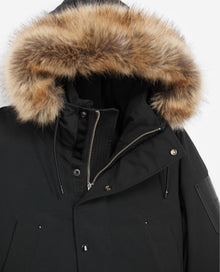 Long Parka With Leather Detail | Men | Black