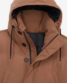 Quilted Camel-Colored Cotton Parka | Men | Tabacco