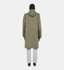 Long Khaki Hooded Parka | Men | Olive Night