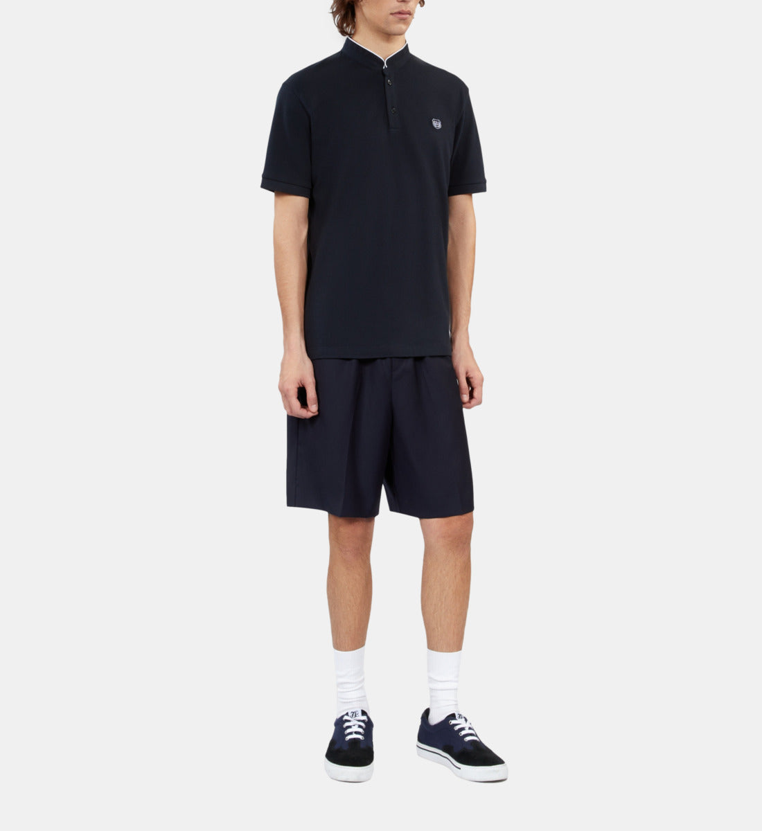 Pique Cotton Polo T-Shirt | Men | Navy Blue