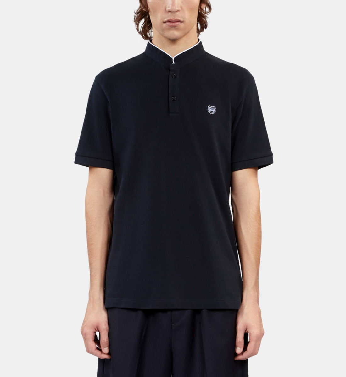 Pique Cotton Polo T-Shirt | Men | Navy Blue