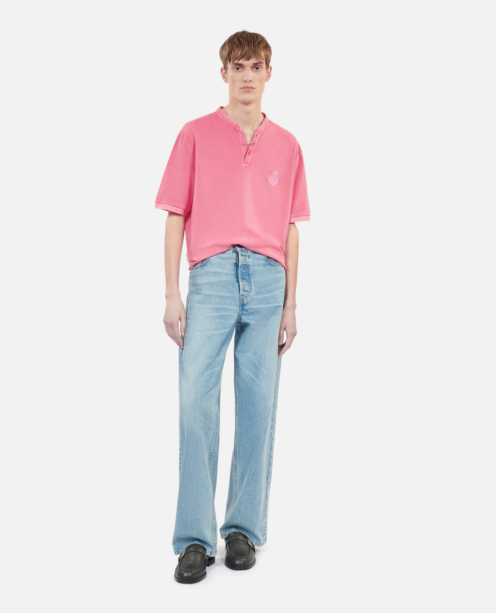 Piqué Cotton Polo T-Shirt | Men | Sweet Pink