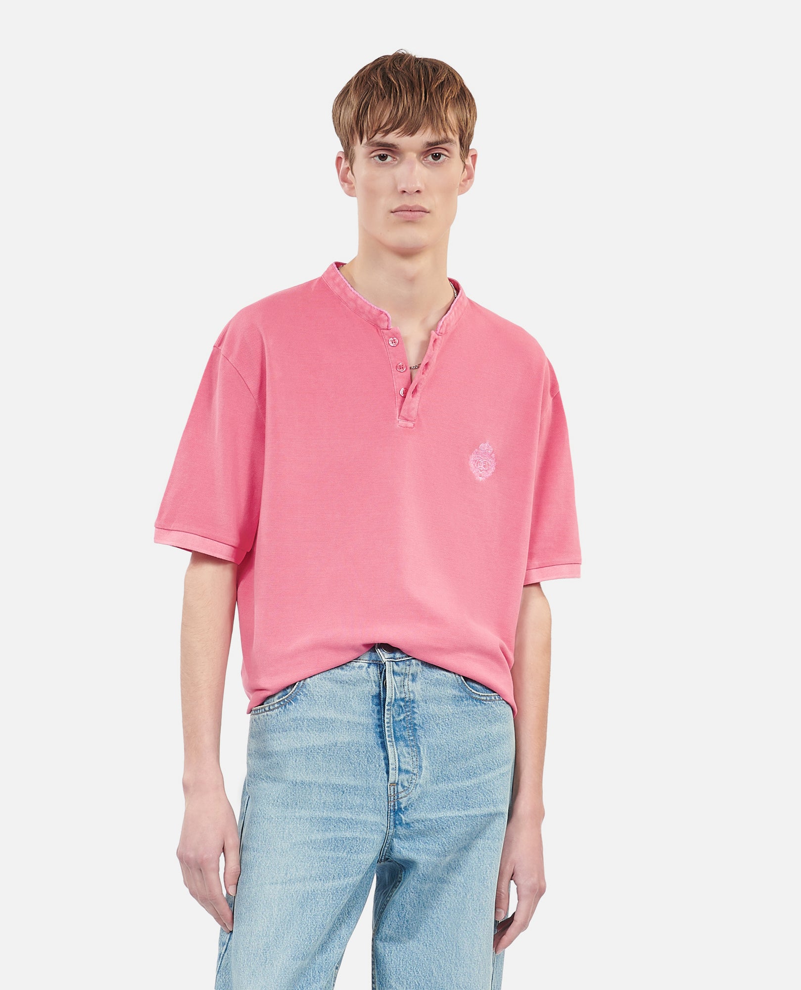 Piqué Cotton Polo T-Shirt | Men | Sweet Pink