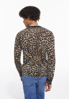 Print Cashmere Sweater | Men | Leopard