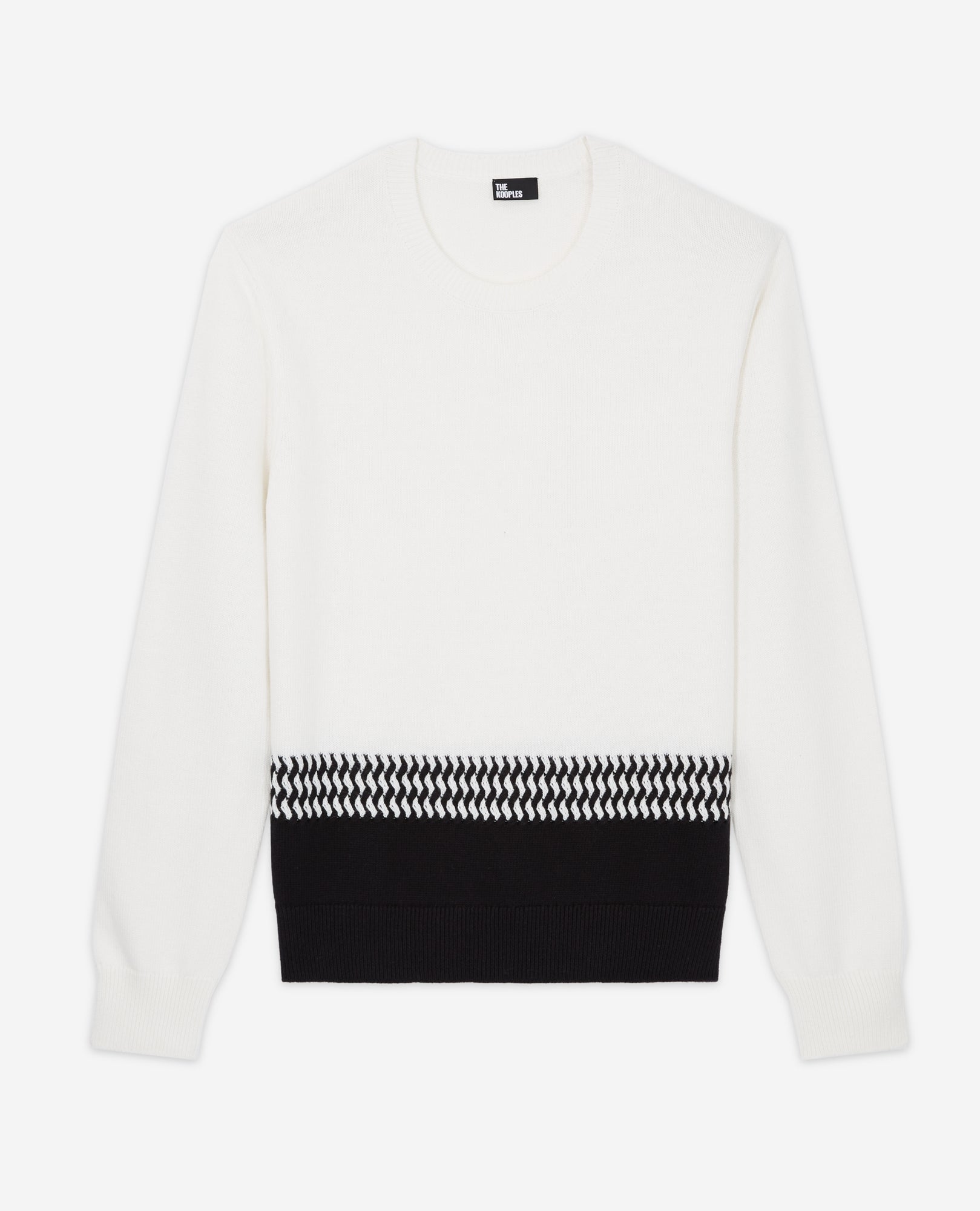 Two-Tone Knit Sweater | Men | White x Black