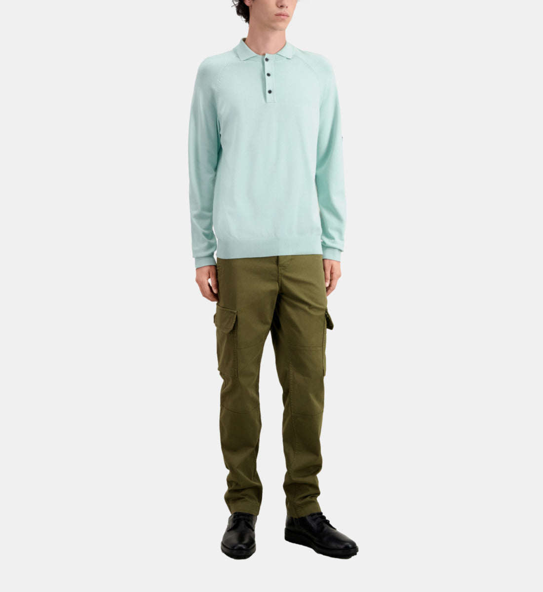 Green Knit Polo T-Shirt | Men | Ocean