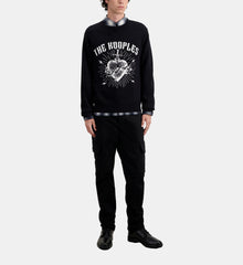 Dagger Through Heart Sweater In Wool Blend | Men | Black x White